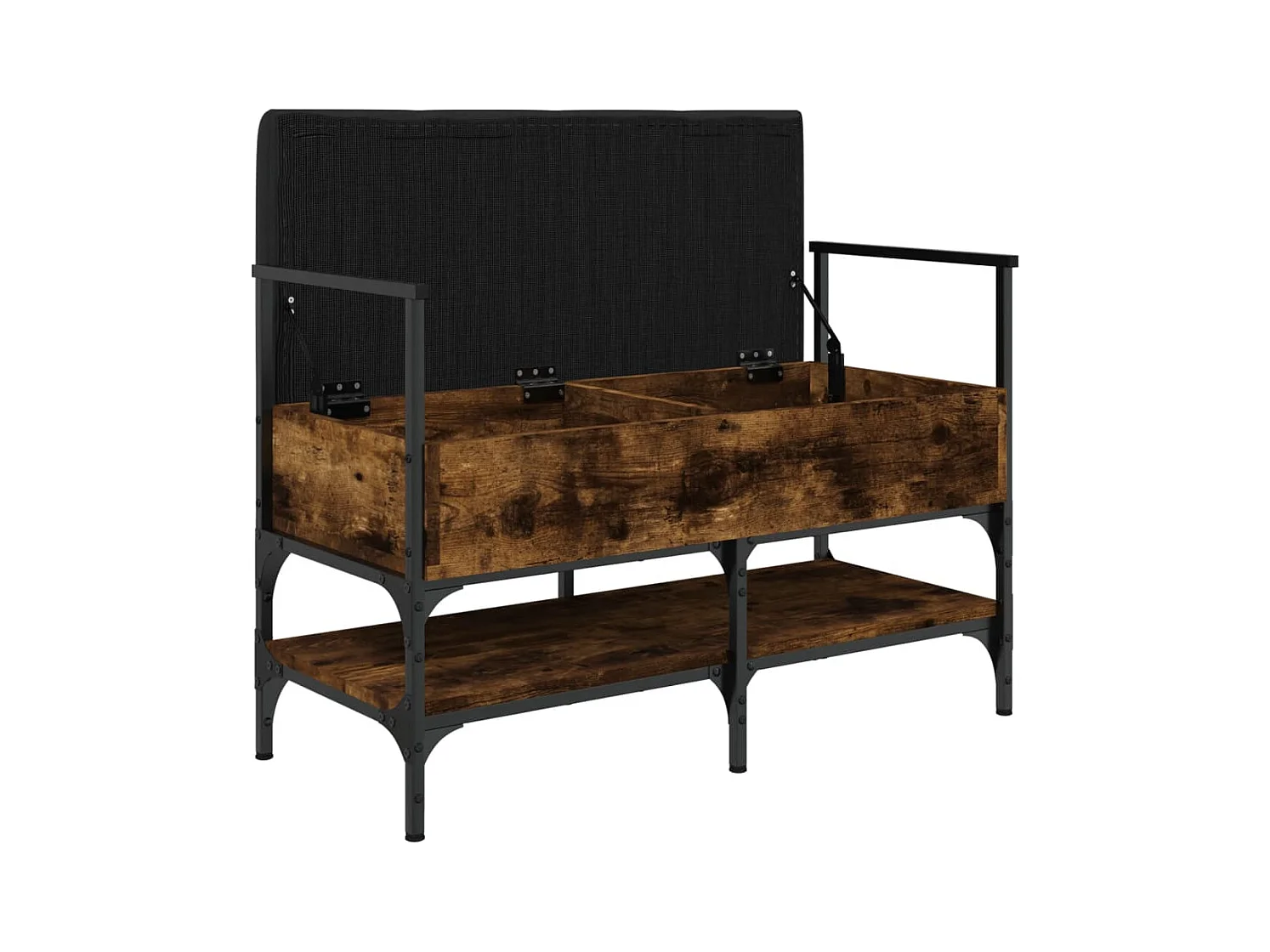 Banc à chaussures chêne fumé 85,5x42x57,5 cm bois d'ingénierie