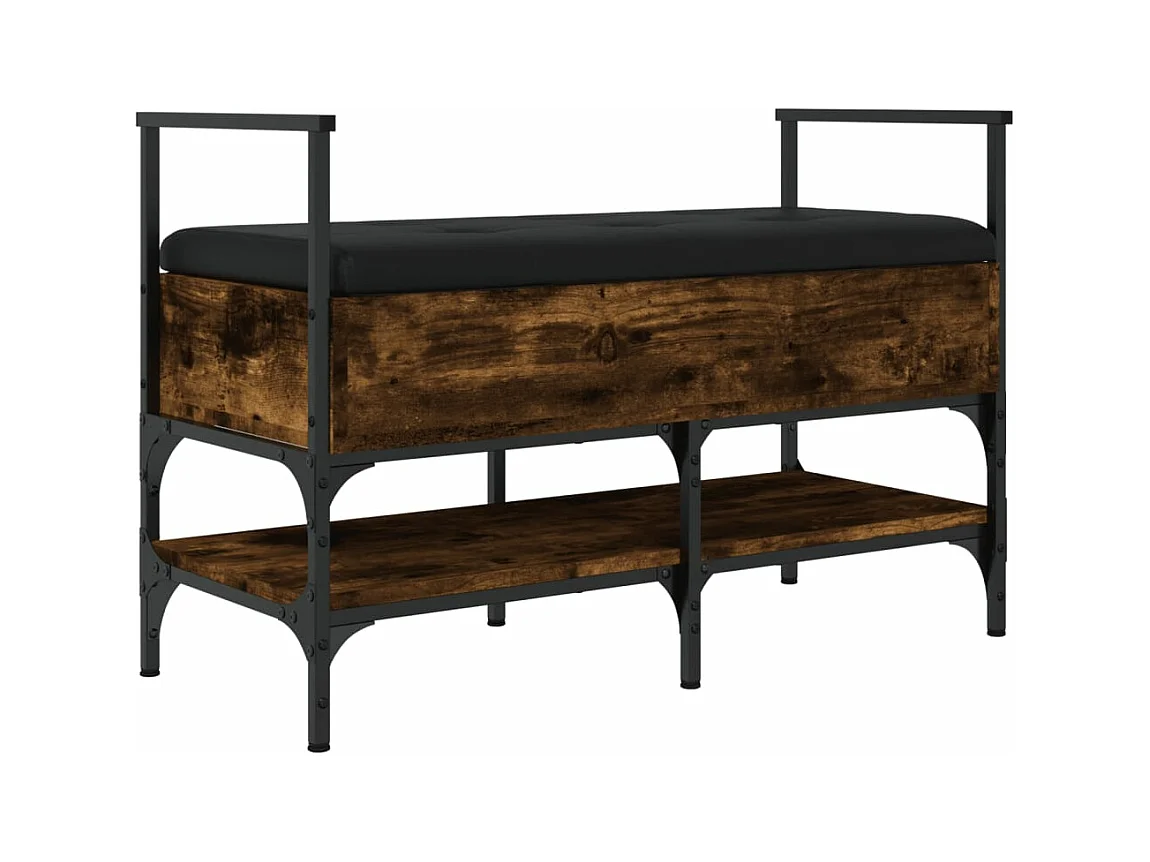 Banc à chaussures chêne fumé 85,5x42x57,5 cm bois d'ingénierie