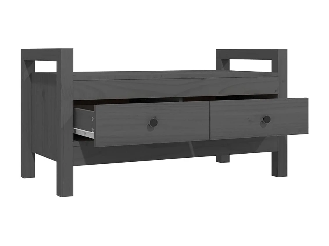 Banc d'entrée Gris 80x40x43 cm Bois de pin massif