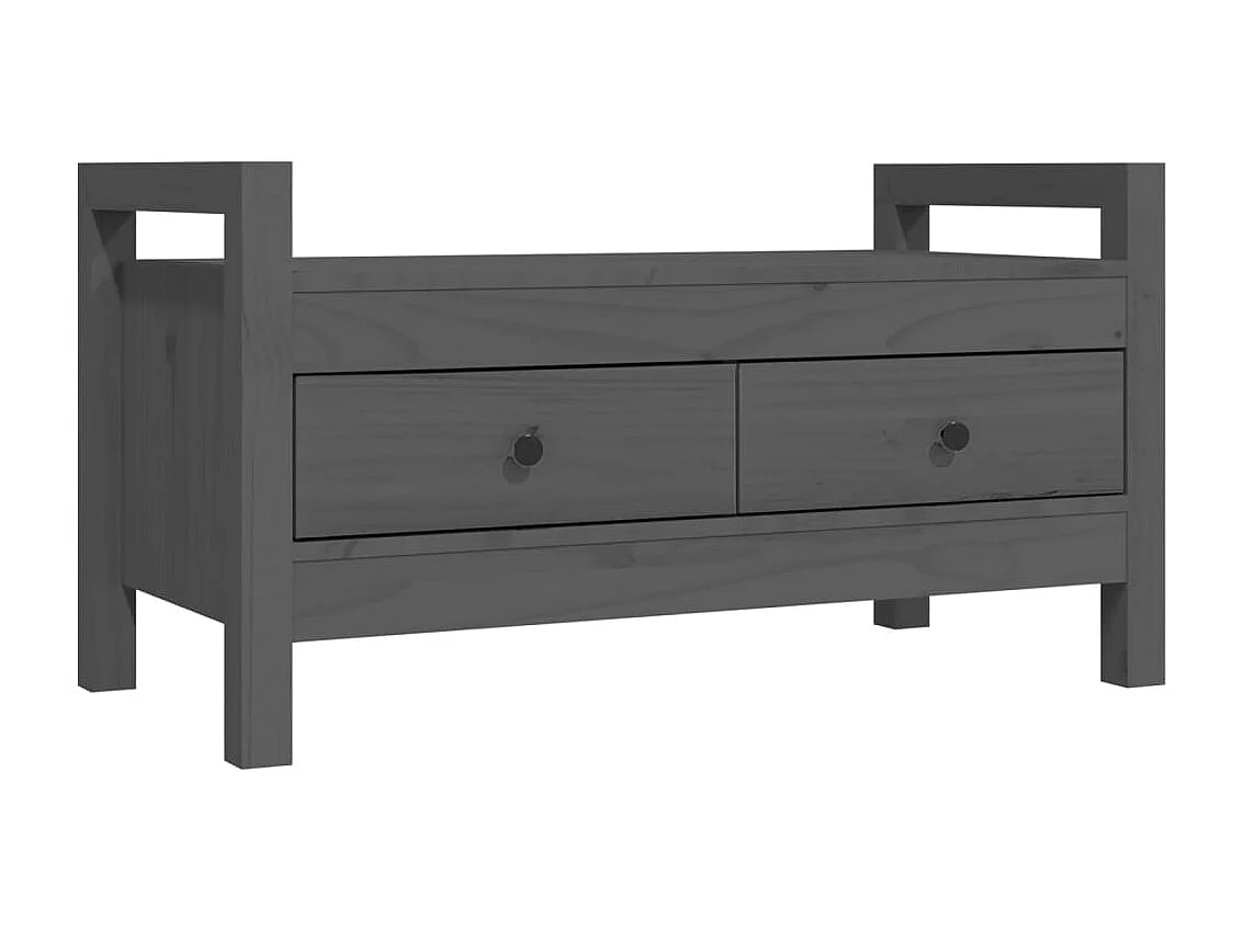 Banc d'entrée Gris 80x40x43 cm Bois de pin massif