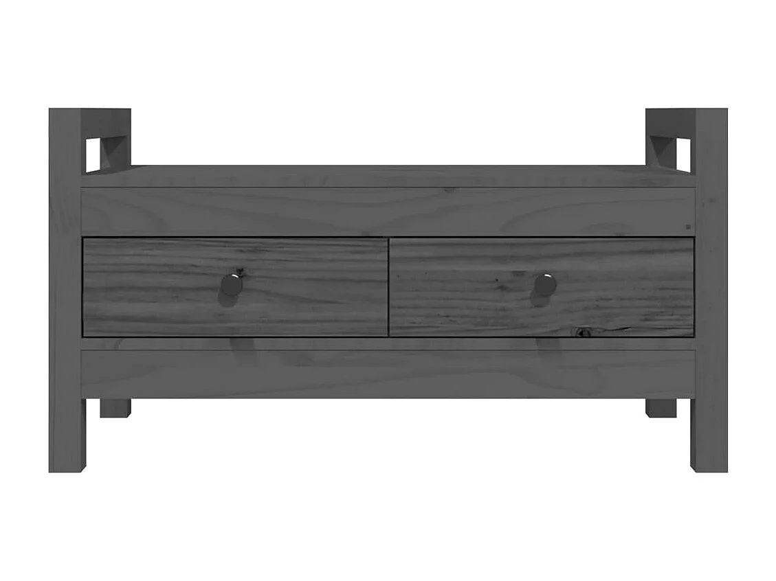 Banc d'entrée Gris 80x40x43 cm Bois de pin massif