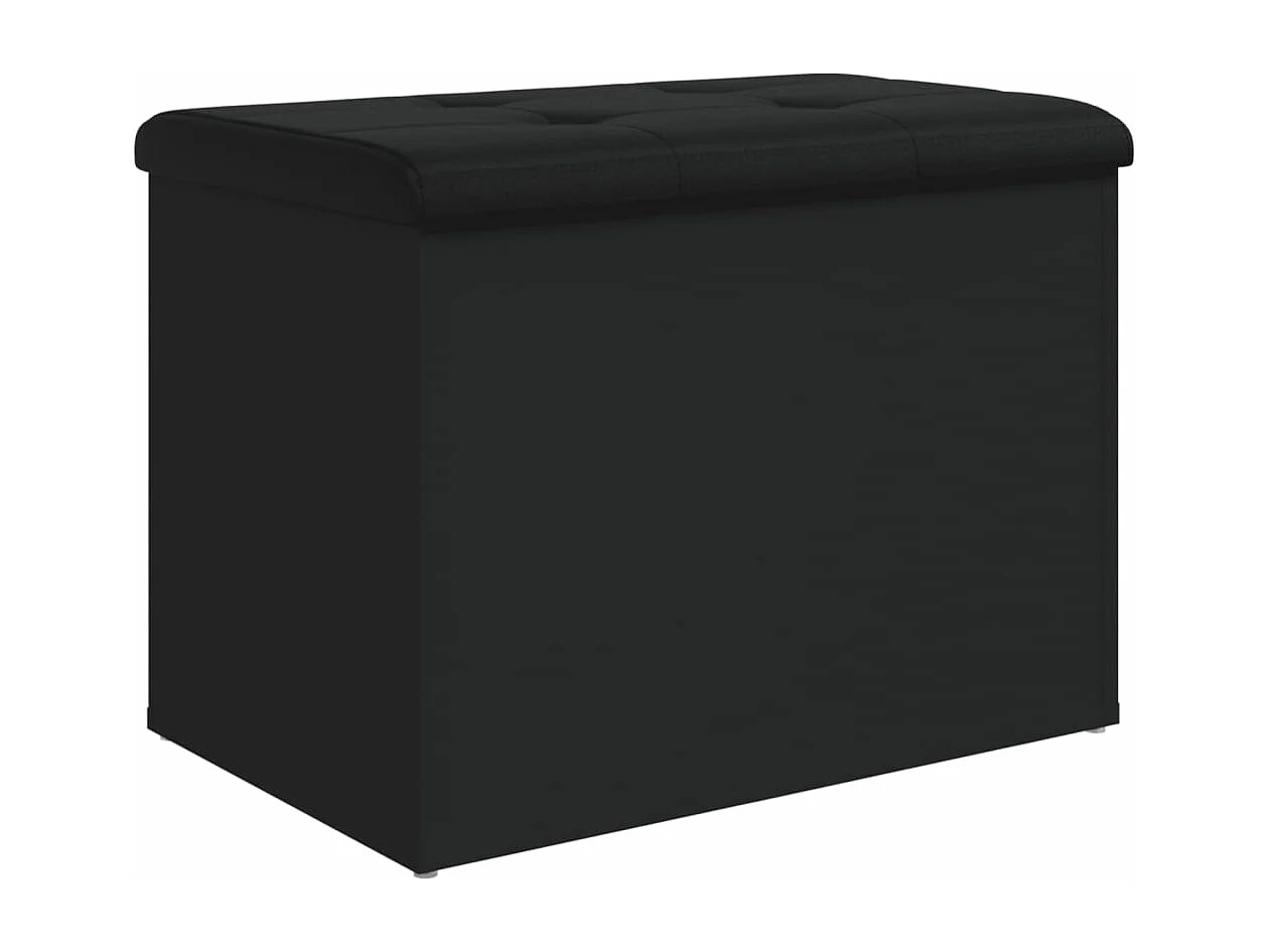 Banc de rangement noir 62x42x45 cm bois d'ingénierie