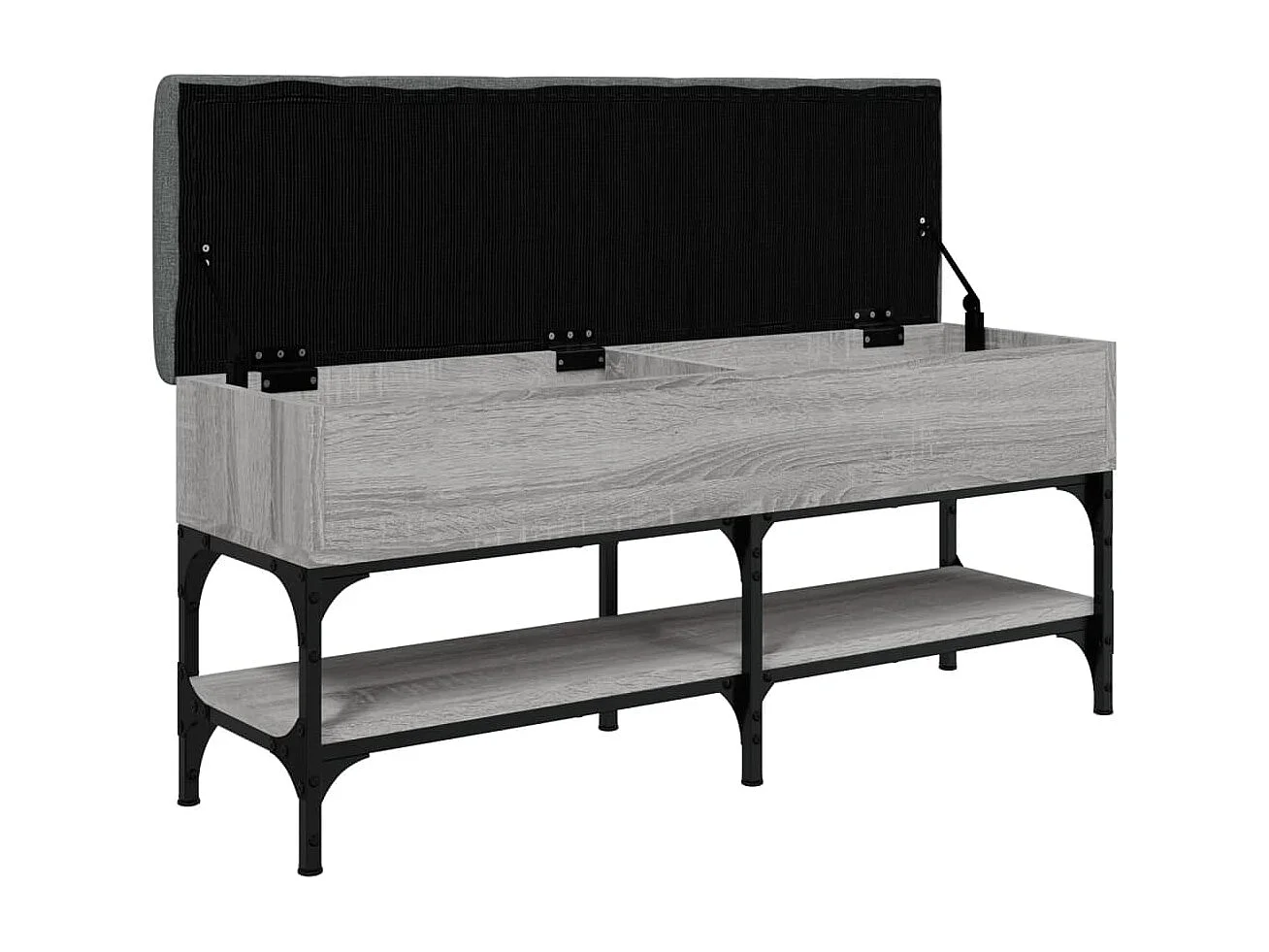 Panca per scarpe Sonoma grigia 102x32x45 cm in derivati del legno