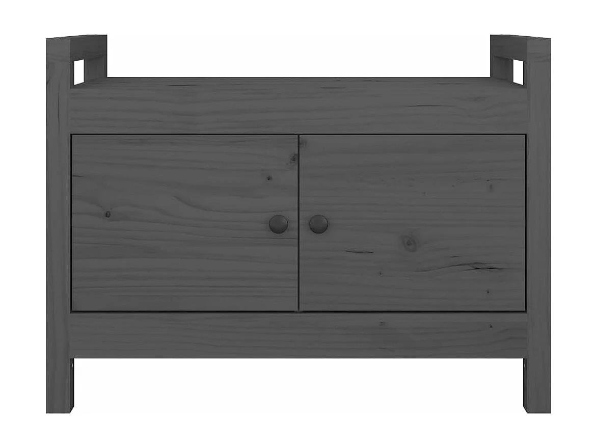 Banc d'entrée Gris 80x40x60 cm Bois de pin massif