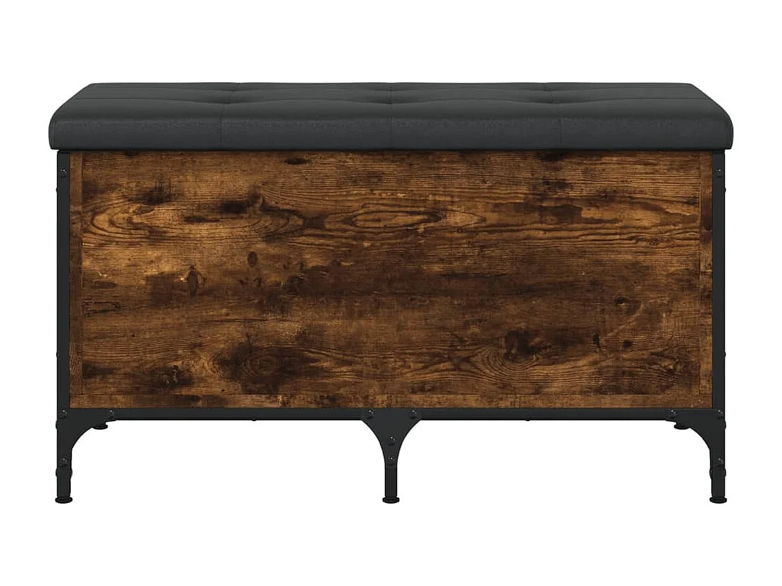 Panca portaoggetti in rovere affumicato 82x42x45 cm MDF