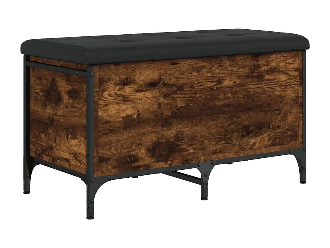 Panca portaoggetti in rovere affumicato 82x42x45 cm MDF