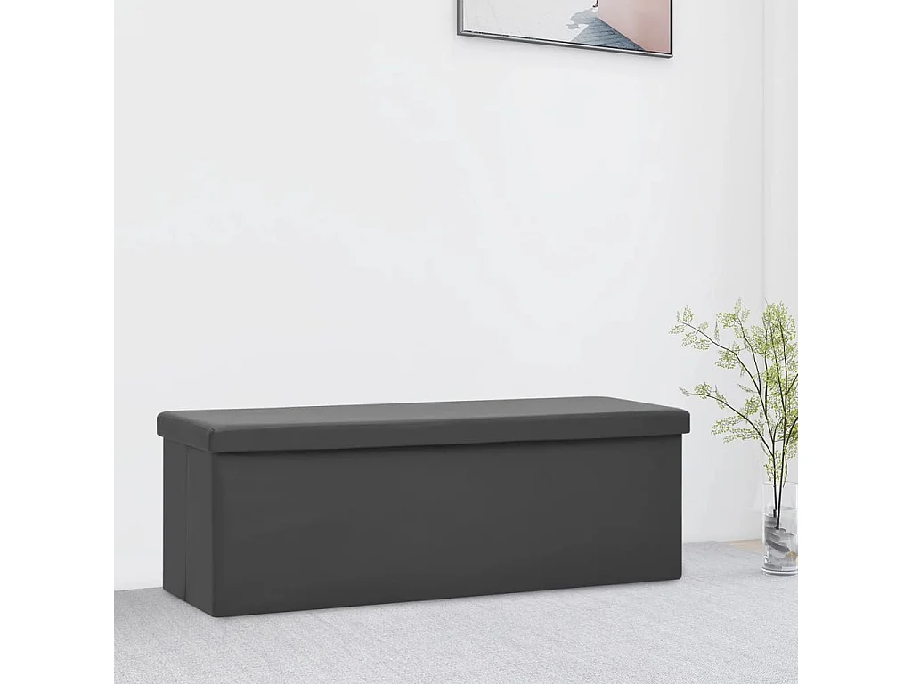 Banc de rangement pliable Gris PVC