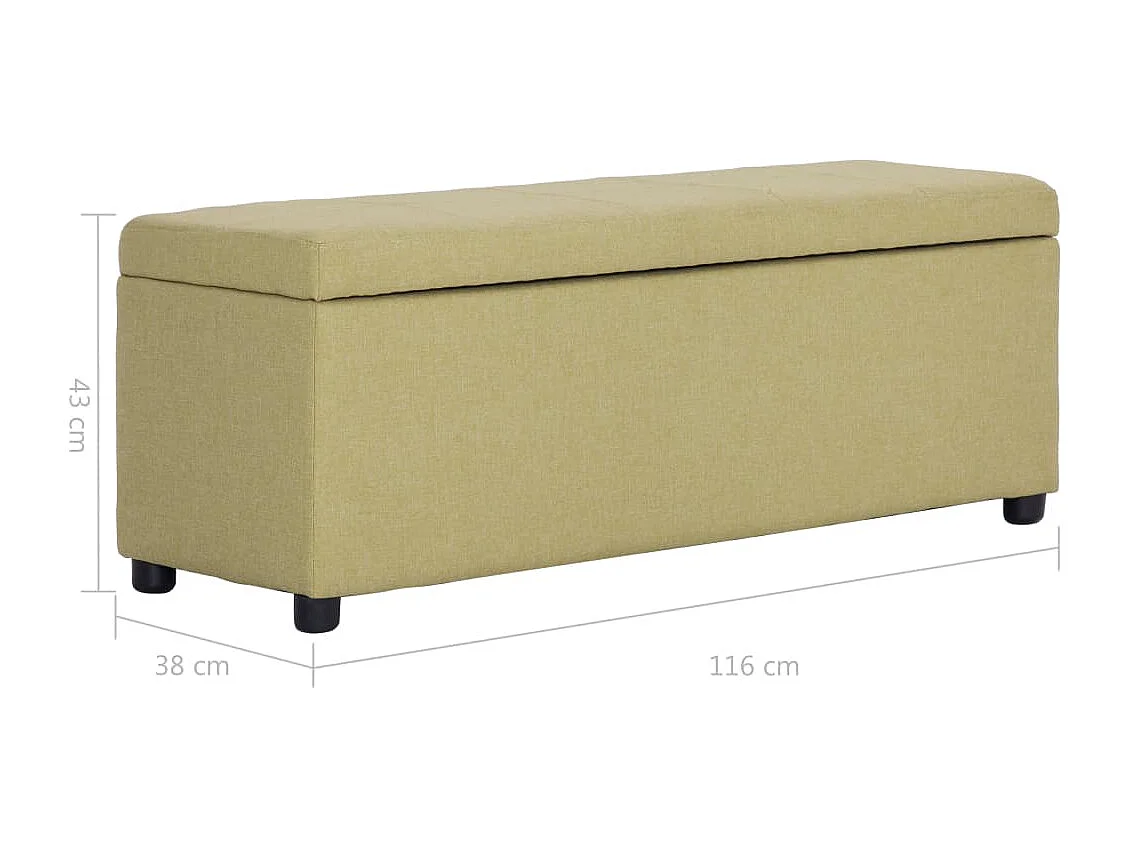Banc avec compartiment de rangement 116 cm Vert Polyester