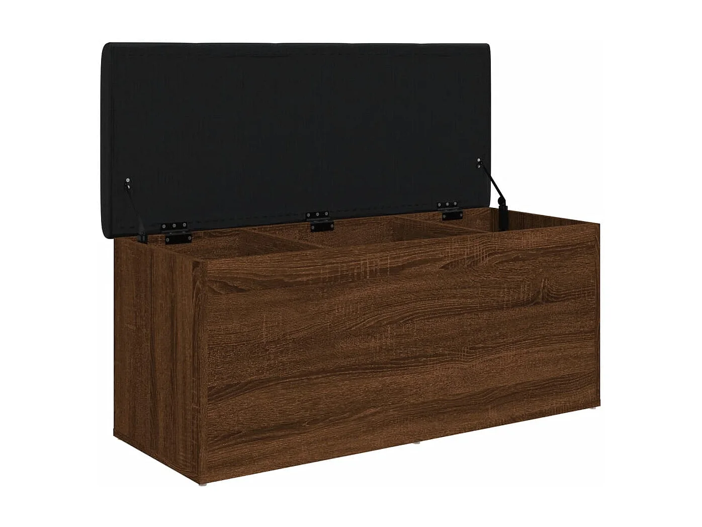 Banco de almacenaje roble marrón 102x42x45 cm madera contrachapada