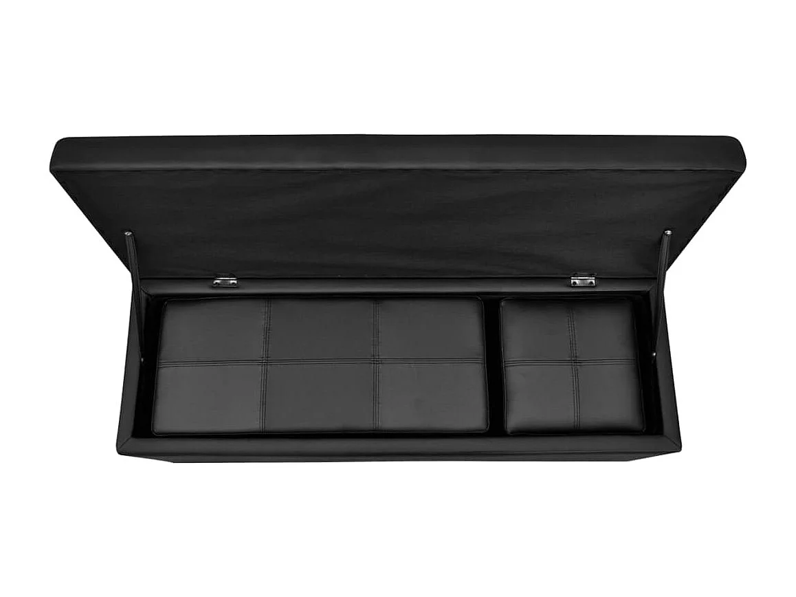 Set de banc de rangement en simili cuir Noir