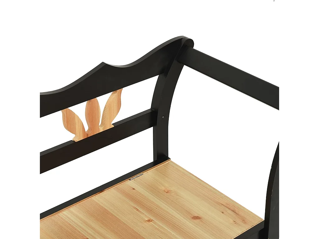 Banc Noir 107x45x75,5 cm Bois de sapin solide