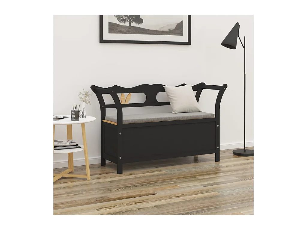 Banc Noir 107x45x75,5 cm Bois de sapin solide