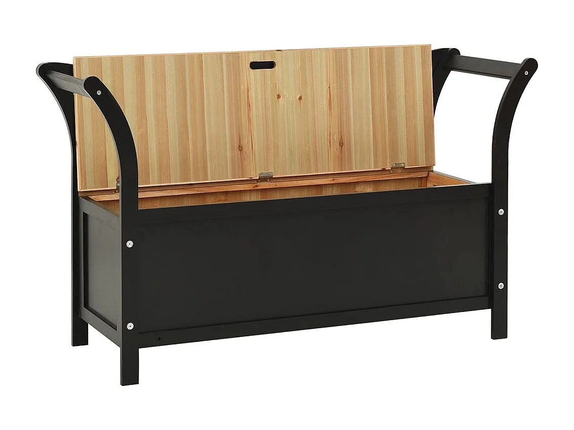 Banc Noir 107x45x75,5 cm Bois de sapin solide