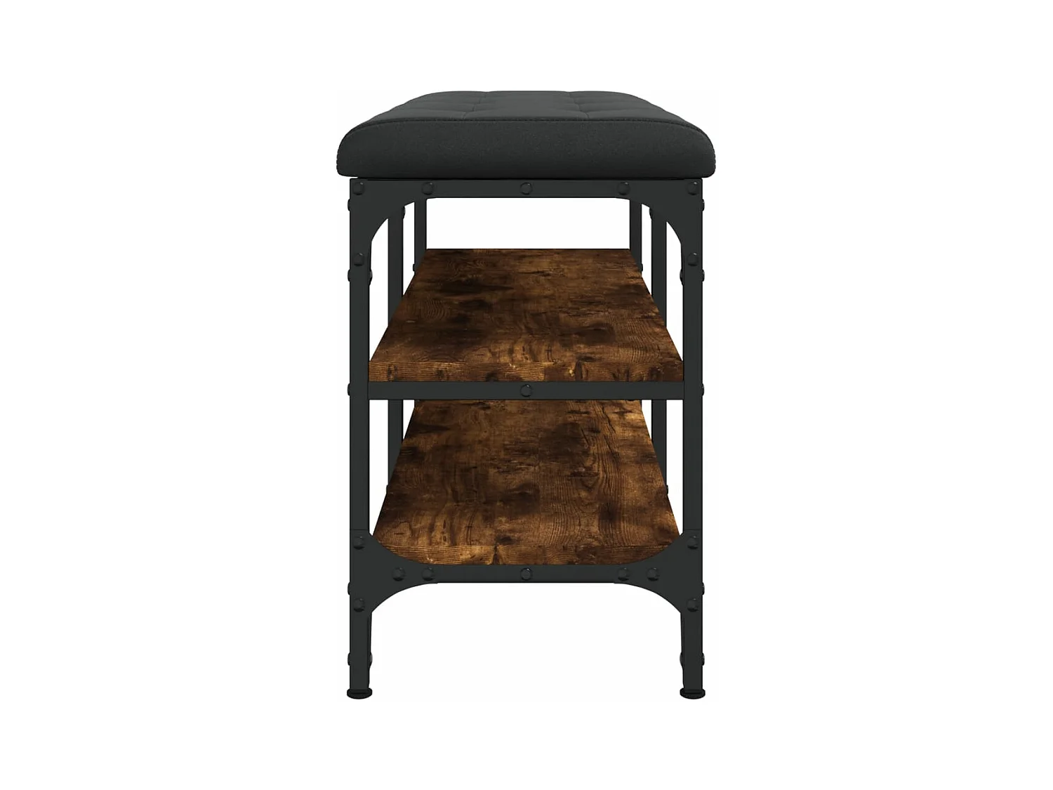 Schoenenbank van gerookt eikenhout 82x32x47 cm Bewerkt hout