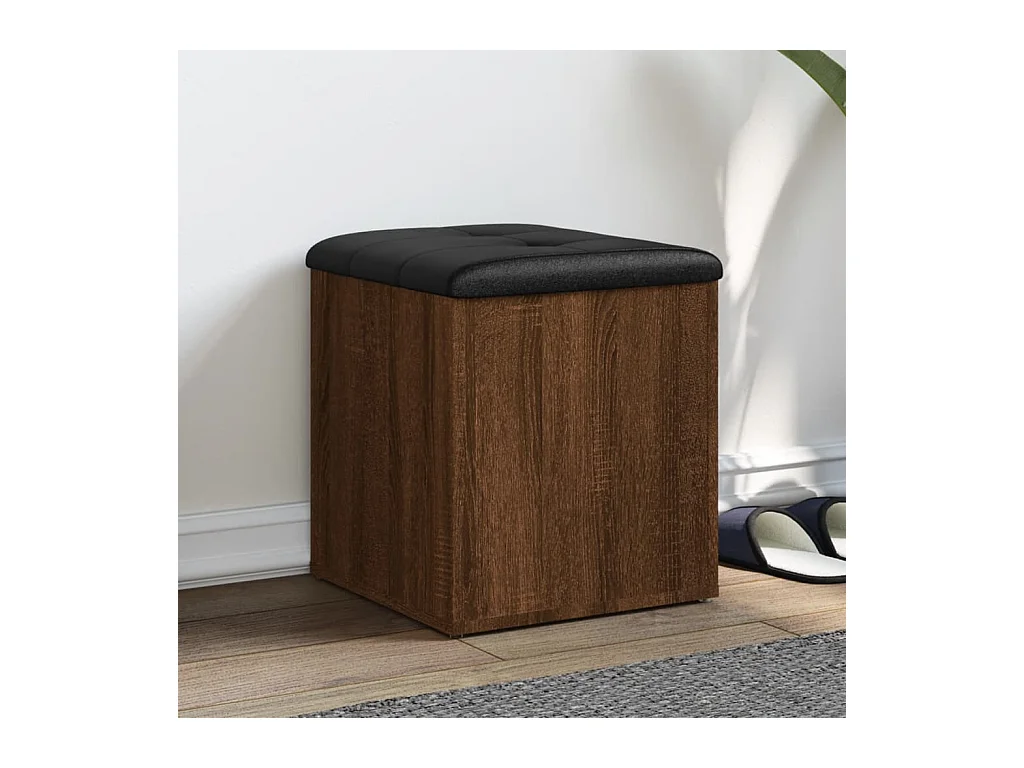 Banc de rangement chêne marron 42x42x45 cm bois d'ingénierie