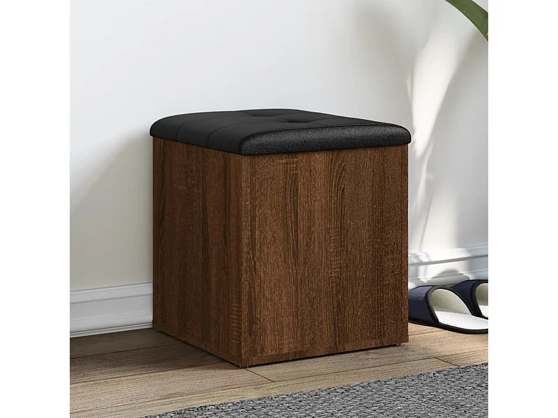 Banc de rangement chêne marron 42x42x45 cm bois d'ingénierie
