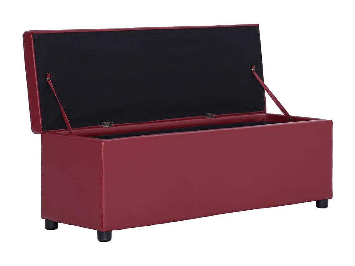Banc avec compartiment de rangement 116 cm Bordeaux Similicuir