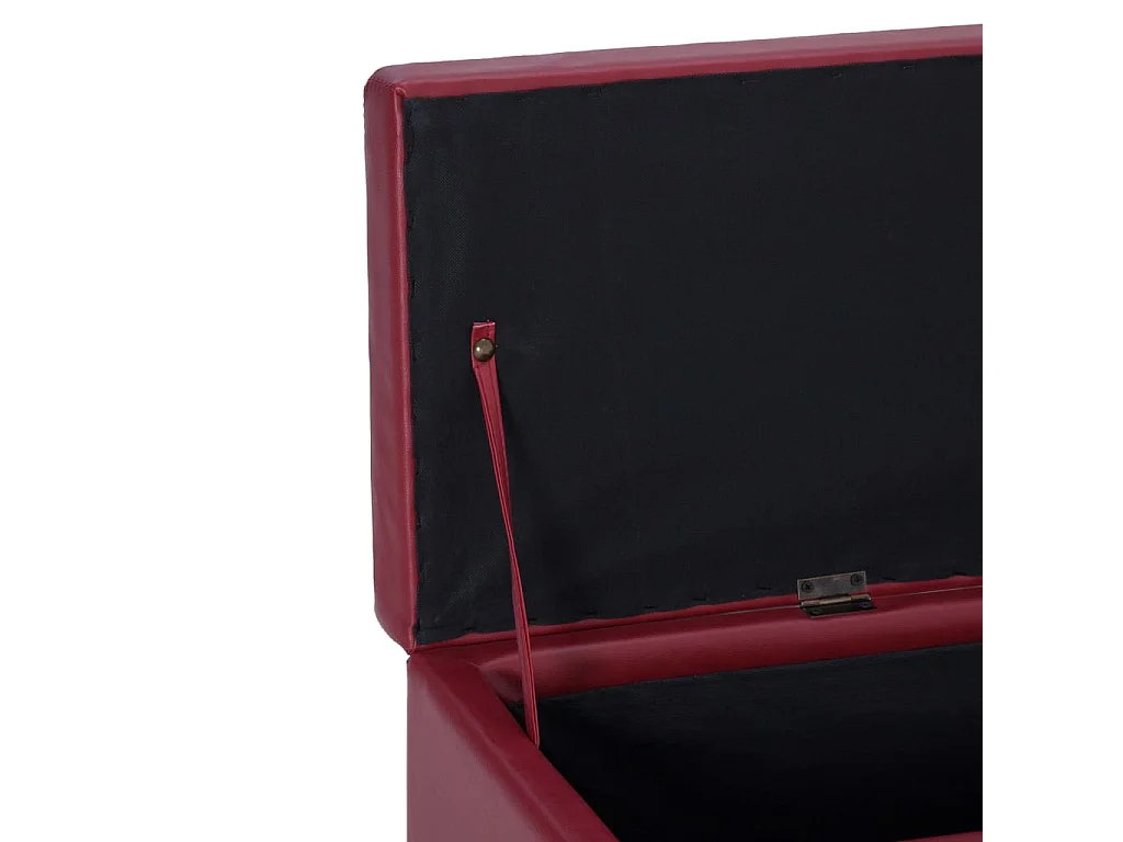 Panca con vano portaoggetti 116 cm Ecopelle Bordeaux