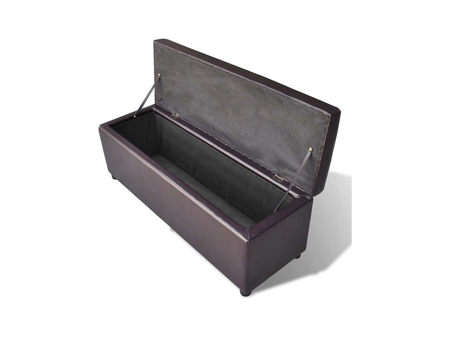 Banc long de rangement bois marron