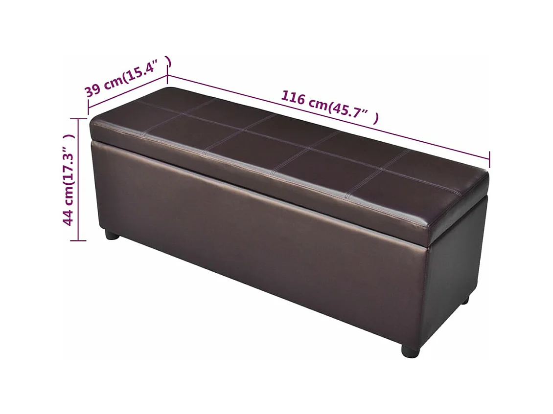 Banc long de rangement bois marron
