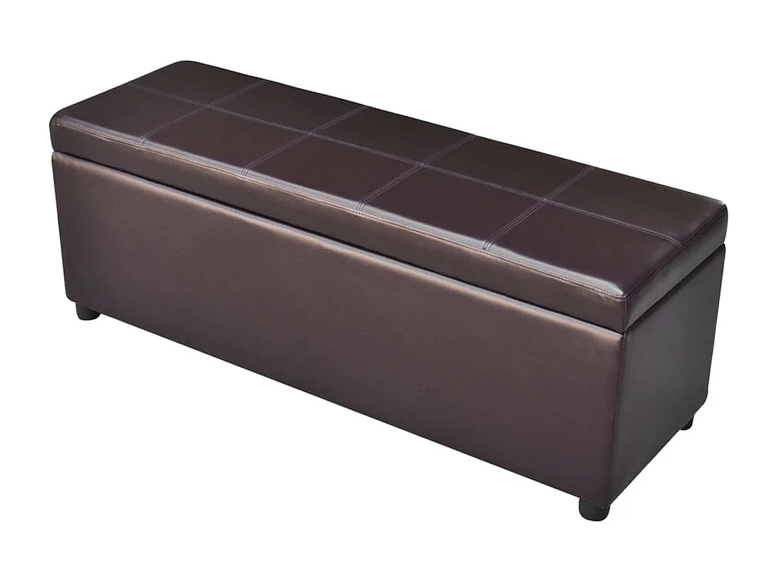 Banc long de rangement bois marron
