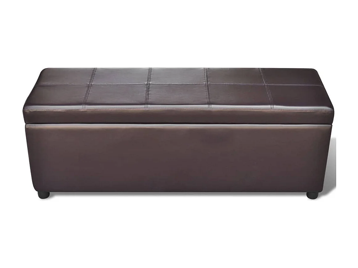 Banc long de rangement bois marron
