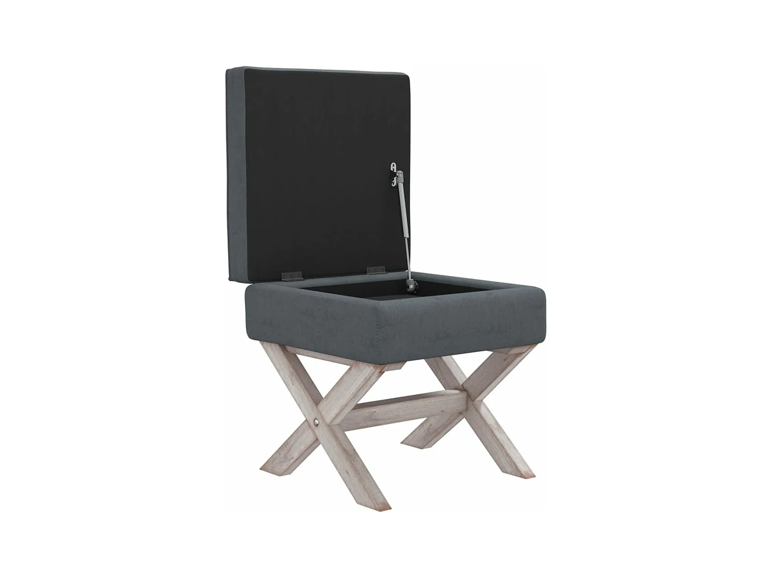 Tabouret de rangement Gris foncé 45x45x49 cm Velours