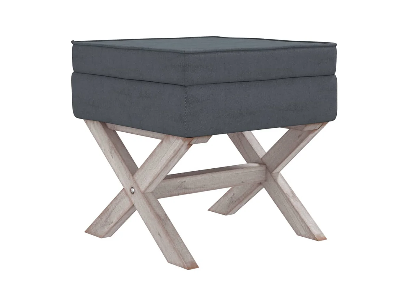 Tabouret de rangement Gris foncé 45x45x49 cm Velours