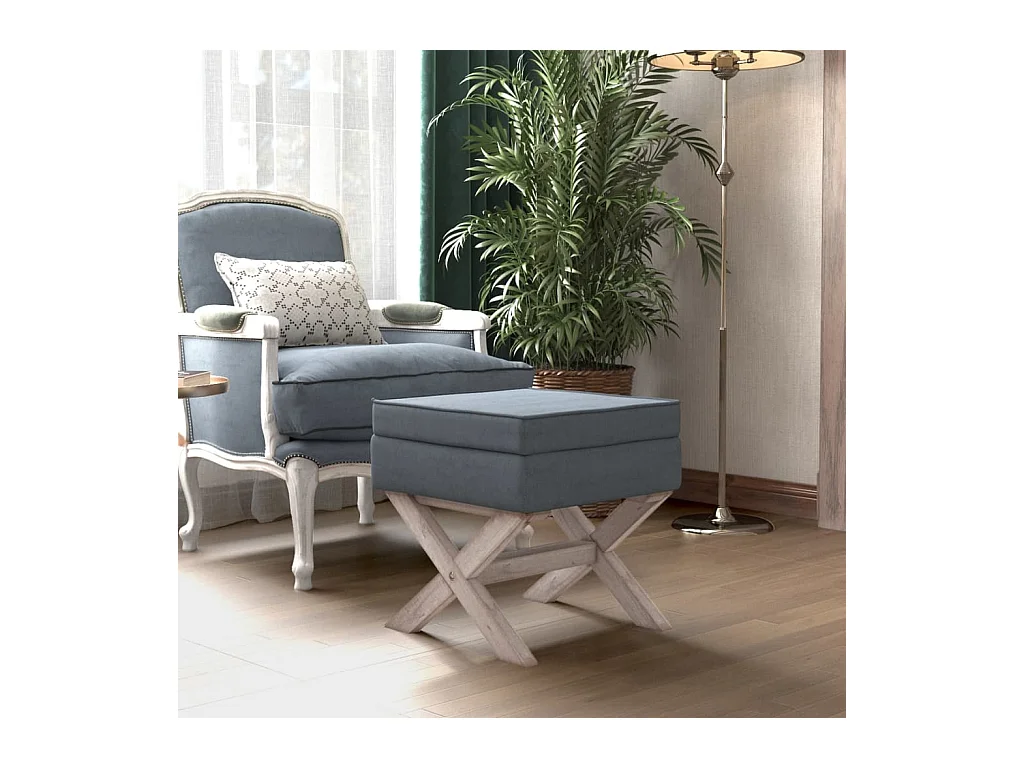 Tabouret de rangement Gris foncé 45x45x49 cm Velours