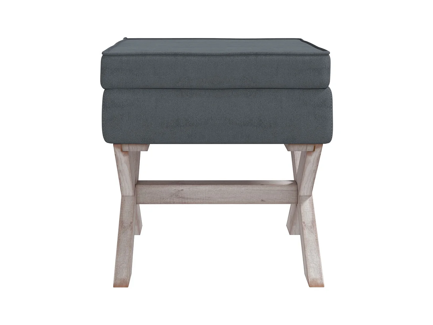 Tabouret de rangement Gris foncé 45x45x49 cm Velours