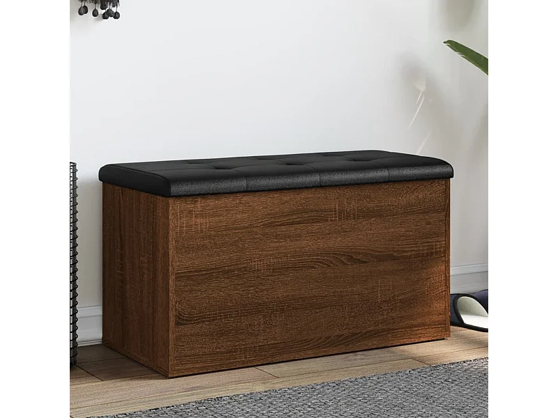 Christopher Knight Home Keiko Panca Portaoggetti In Pelle Marrone – Contenitore Con Seduta, 50x190x127 Cm - 2