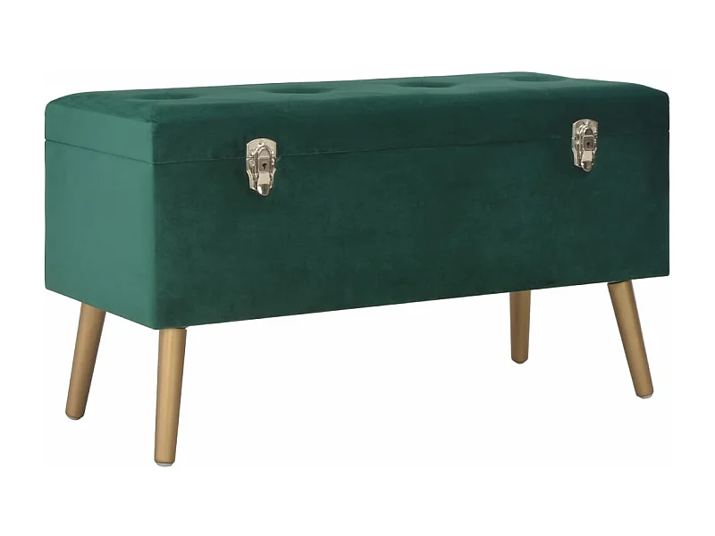 Panca con vano portaoggetti 80 cm Velvet Green