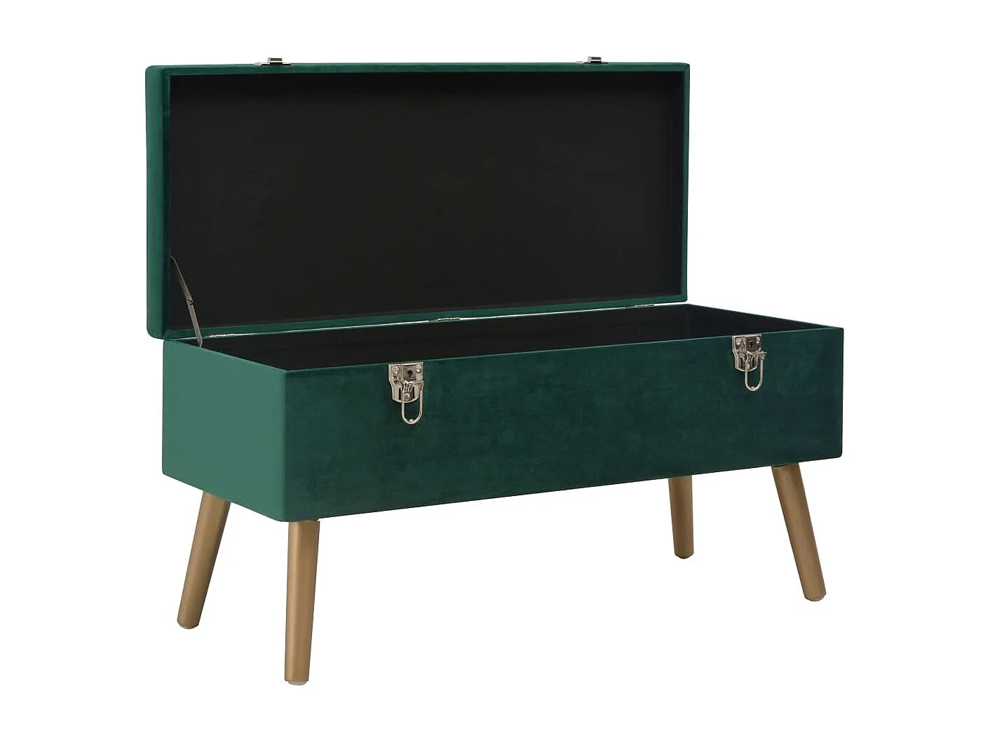 Banc avec compartiment de rangement 80 cm Vert Velours