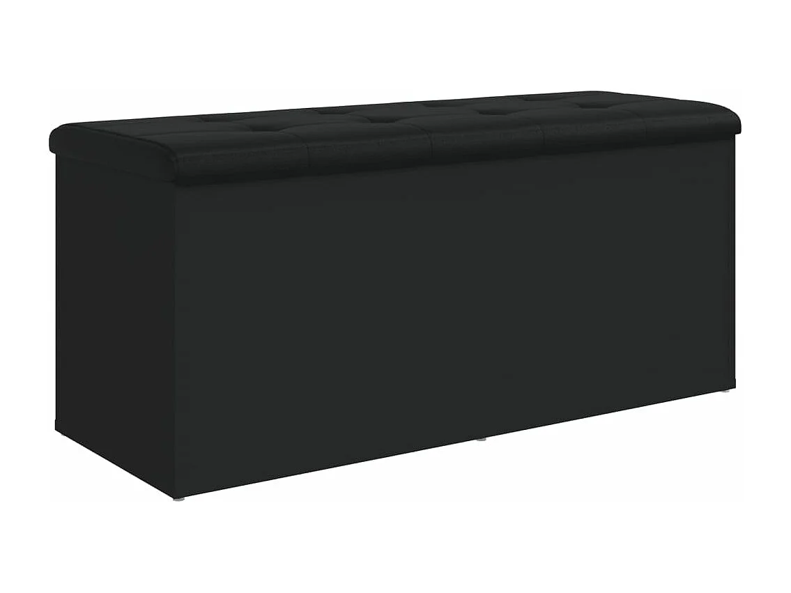 Banco de armazenamento preto 102x42x45 cm madeira trabalhada
