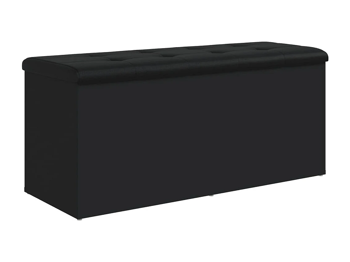 Banco de armazenamento preto 102x42x45 cm madeira trabalhada