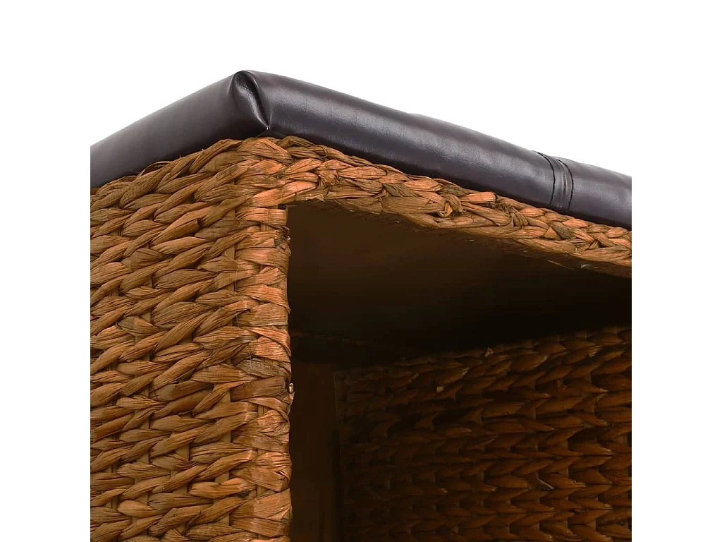 Banco com 2 cestos de aguapé 71 x 40 x 42 cm Castanho