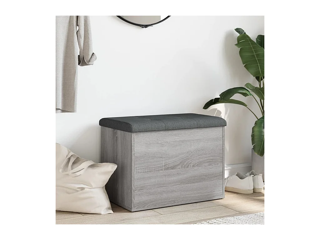 Banc de rangement sonoma gris 62x42x45 cm bois d'ingénierie