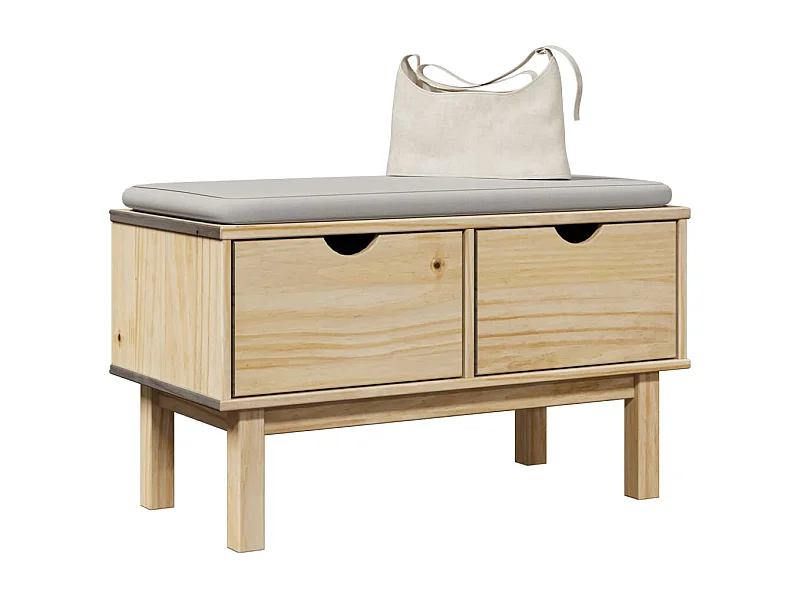 Panca da ingresso OTTA 80x40x45 cm in legno massello di pino