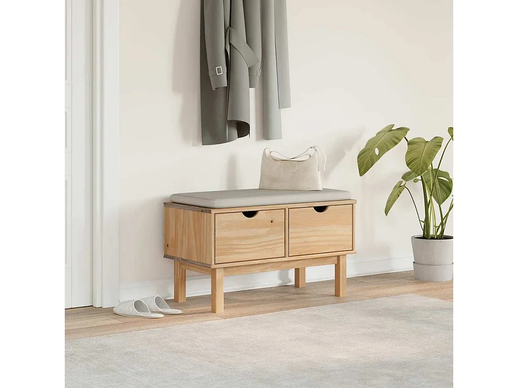 Banco de recibidor OTTA 80x40x45 cm madera maciza de pino