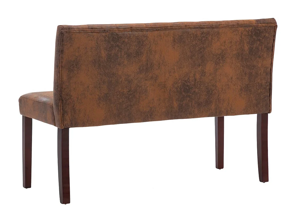 Banc 120 cm Marron Similicuir daim