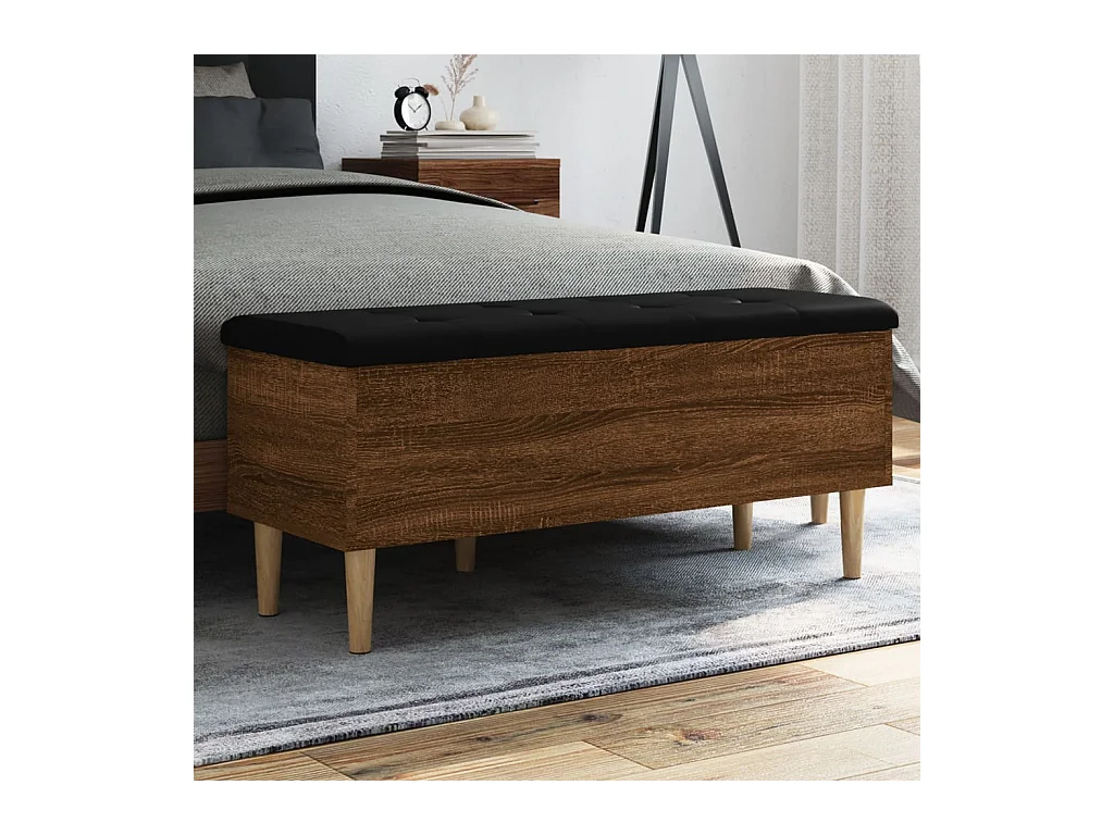 Banc de rangement chêne marron 102x42x46 cm bois d'ingénierie