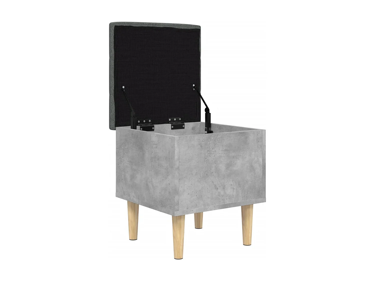 Banc de rangement gris béton 42x42x46 cm bois d'ingénierie