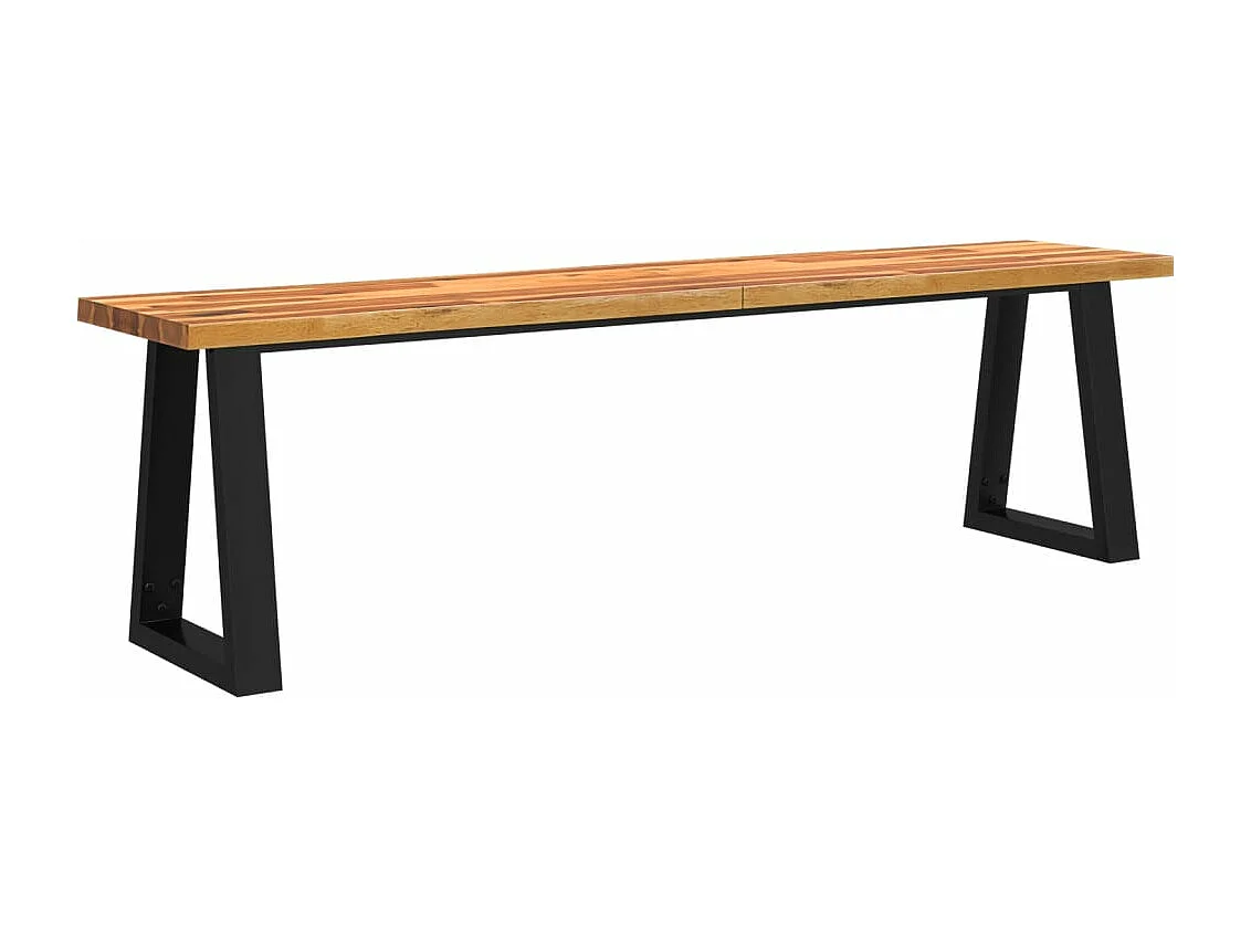 Banco con borde vivo 160 cm de madera maciza de acacia