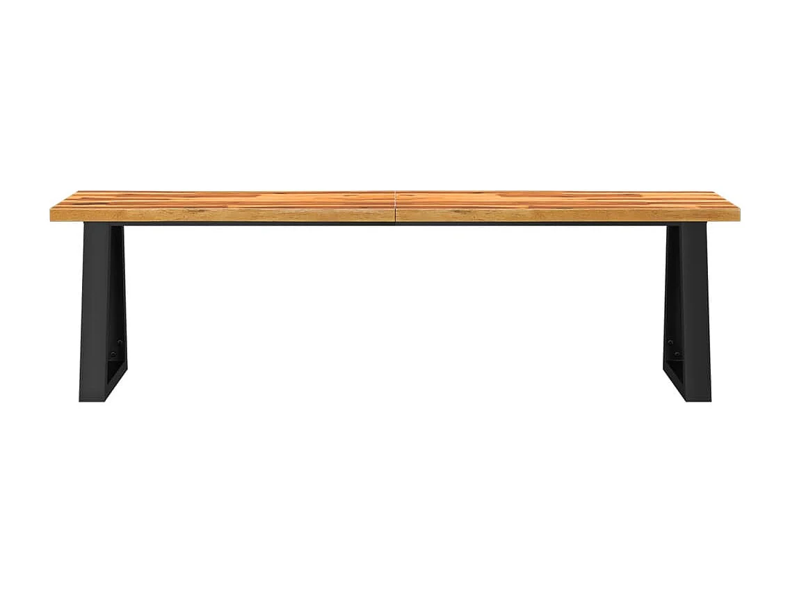 Banco con borde vivo 160 cm de madera maciza de acacia