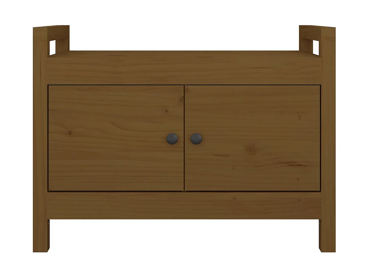 Banc d'entrée Marron miel 80x40x60 cm Bois de pin massif