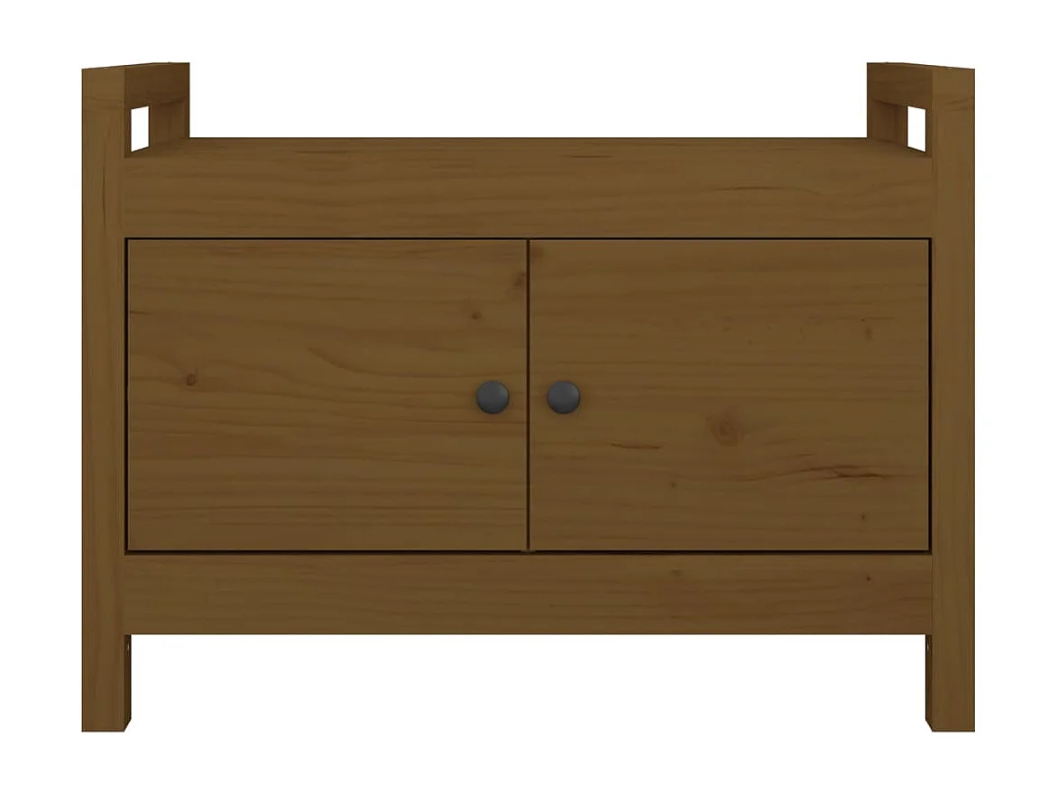 Banc d'entrée Marron miel 80x40x60 cm Bois de pin massif