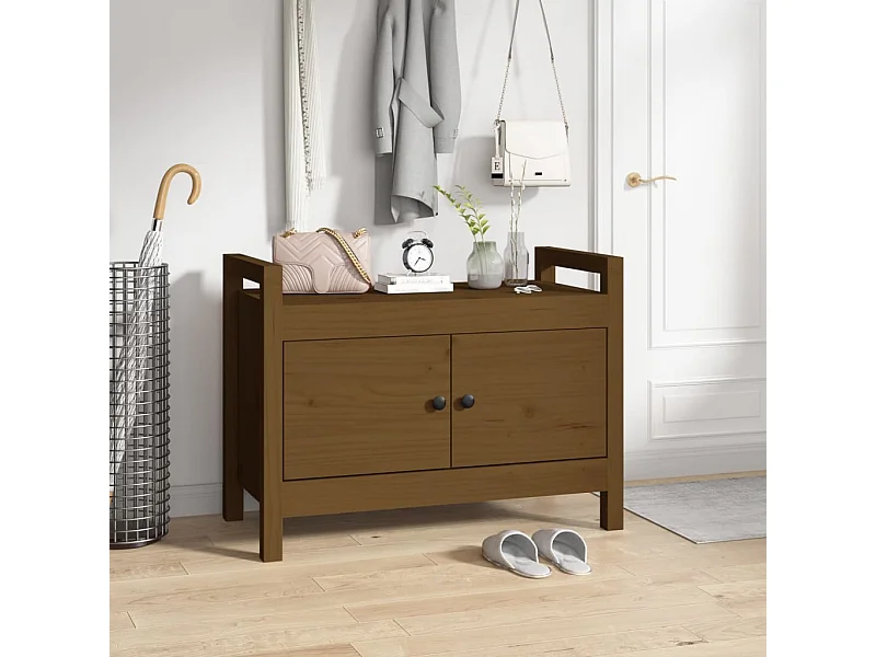 Panca da ingresso Marrone miele 80x40x60 cm Legno di pino massiccio