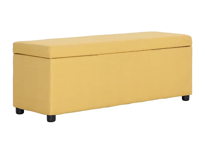 Banc avec compartiment de rangement 116 cm Jaune Polyester
