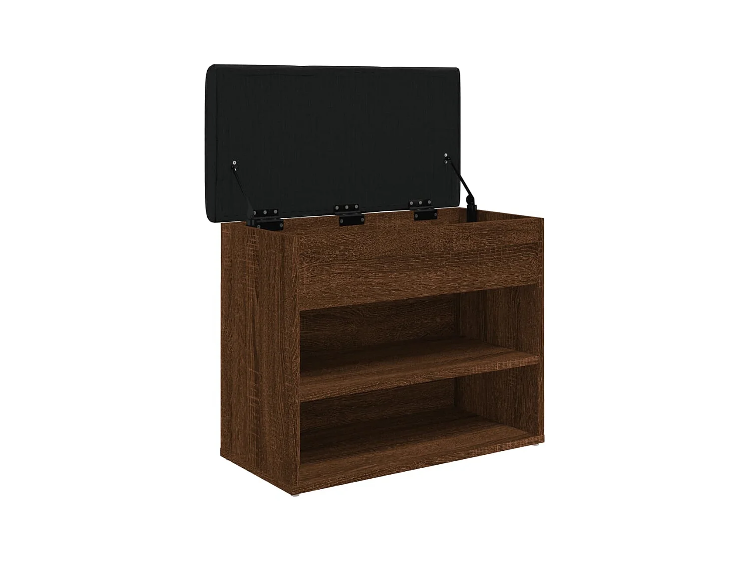 Bruin eiken schoenenbank 62x32x50 cm parket