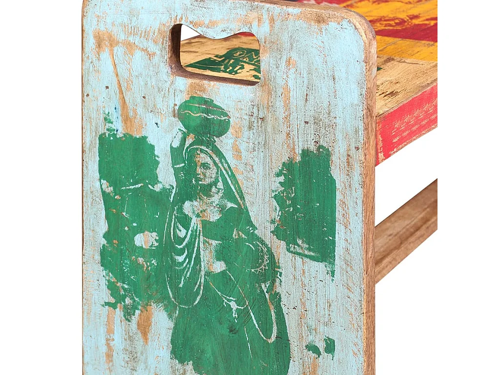 Banco de madera maciza reciclada 100x30x50 cm